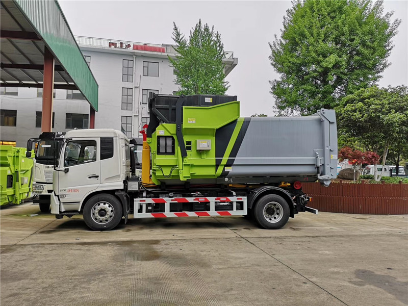 東風(fēng)天錦16噸車(chē)廂可卸式垃圾車(chē)（可裝建筑垃圾）